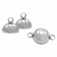 Componenti in acciaio inossidabile chiusura magnetica 8mm tonda argento antico