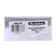 Beadalon attrezzi aghi con occhiello Asian misura media 50 pezzi argento