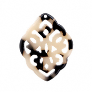 Pendenti in resina in stile barocco rombo nero crema