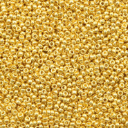 Rocailles Miyuki 15/0 Duracoat galvanized gold 15-4202