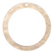 Pendenti in resina 35 mm rotondo beige semolina chiaro