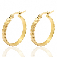 Orecchini in acciaio inossidabile 25mm a cerchio oro