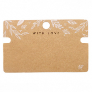Espositori bigiotteria in cartoncino 'with love' con disegno floreale marrone