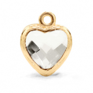 Pendenti di vetro Crystal Glass a forma di cuore cristallo-oro