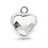 Pendenti di vetro Crystal Glass a forma di cuore cristallo-argento