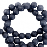 Perline in pietra naturale Quarzo 6mm opaca blu mezzanotte