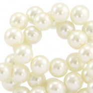 Perline di vetro con effetto perlato 4mm alta qualit&agrave; biancastro