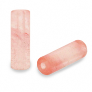 Perline in pietra naturale tubo rosa