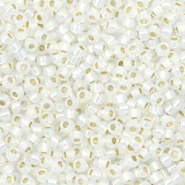 Rocailles Miyuki 11/0 Gilt lined white opal 11-551