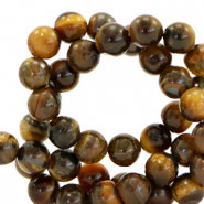 Perline in pietra naturale Occhio di tigre 4mm marrone multicolore