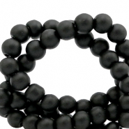 Perline di vetro 6 mm opache nere