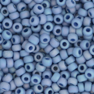 Rocailles Miyuki 8/0 Opaque glazed frosted rainbow soft blue 8-4704