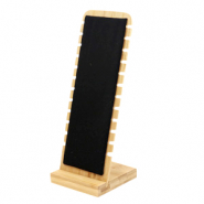 Espositore per bigiotteria in legno con velluto per bracciali naturale-nero