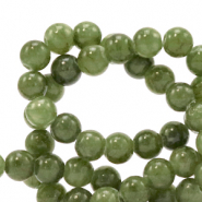 Perline in pietra naturale Marmo 4mm verde oliva