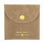 Sacchetto per gioielli "with love" marrone-oro