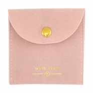 Sacchetto per gioielli "with love" rosa vintage-oro