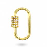 Chiusura con zirconia ovale oro