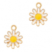 Ciondoli di metallo BQ a forma di fiore oro-bianco