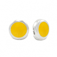 Perline di metallo DQ giallo tropicale perlato-argento antico (privo di nichel)