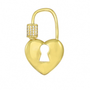 Chiusura con zirconia cuore oro