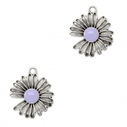Ciondoli di metallo DQ Margherita argento antico-viola lilla (privo di nichel)