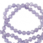 Perline in pietra naturale Occhio di gatto sfaccettate effetto 2mm viola coraggioso