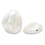BQ Perle di acqua dolce irregolare tonda bianco naturale