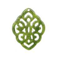 Pendenti in resina rombo in stile barocco verde oliva 