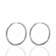 Orecchini in acciaio inossidabile 18mm a cerchio argento