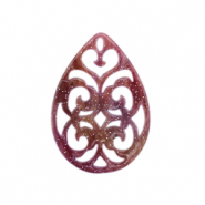 Pendenti in resina barocco goccia rosso misto-rosa