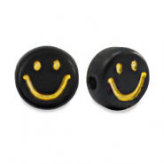 Perline alfabeto in acrilico smiley nero