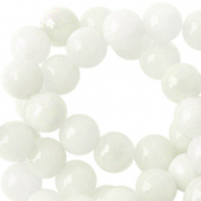 Perline in pietra naturale 6 mm tonda bianco 