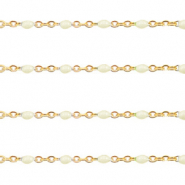 Componenti in acciaio inossidabile 1mm catena stile rosario biancastro-oro