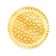Cabochon Plexx 20mm Fiore di nascita Novembre-Crisante oro