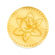 Cabochon Plexx 20mm Fiore di nascita Marzo-Campana di Pasqua oro
