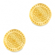 Cabochon Plexx 12mm Fiore di nascita Novembre-Crisante oro