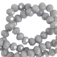 Perline sfaccettate 8x6 mm rondella grigio nuvoloso-effetto perlato