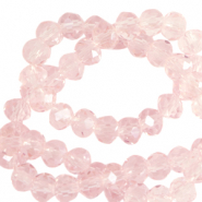 Perline sfaccettate 8x6 mm rondella rosa primula-effetto perlato