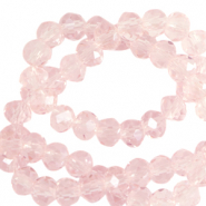 Perline sfaccettate 6x4 mm rondella rosa primula-effetto perlato