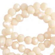 Perline sfaccettate 4x3mm rondella beige pristine-effetto perlato