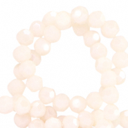 Perline sfaccettate tonde 4mm beige pristine-effetto perlato