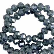 Perline sfaccettate 4x3mm rondella blu montana-effetto perlato