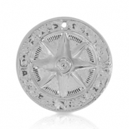 Ciondoli di metallo DQ stella 25mm argento antico (privo di nichel)
