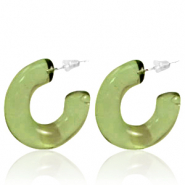Orecchini alla moda a cerchio verde olivastro