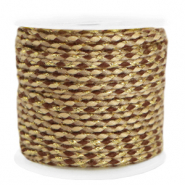 Cordoncino intrecciato alla moda 2mm oro-marrone