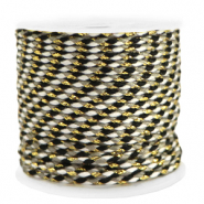 Cordoncino intrecciato alla moda 2mm oro-nero
