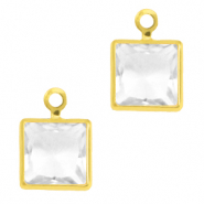 Pendenti di vetro Crystal Glass quadrato cristallo-oro