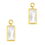 Pendenti di vetro Crystal Glass rettangolo cristallo-oro