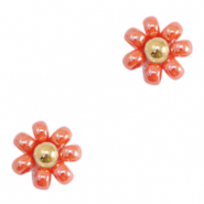 Perline Miyuki fiore 8mm arancio-oro
