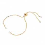 Componenti di metallo DQ semi braccialetti con perlina scorrevole oro (privo di nichel)